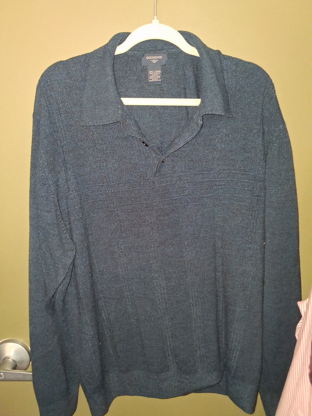 Dockers Dark Blue Knit Collared Sweater