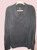 George Dark Navy Knit Polo Sweater