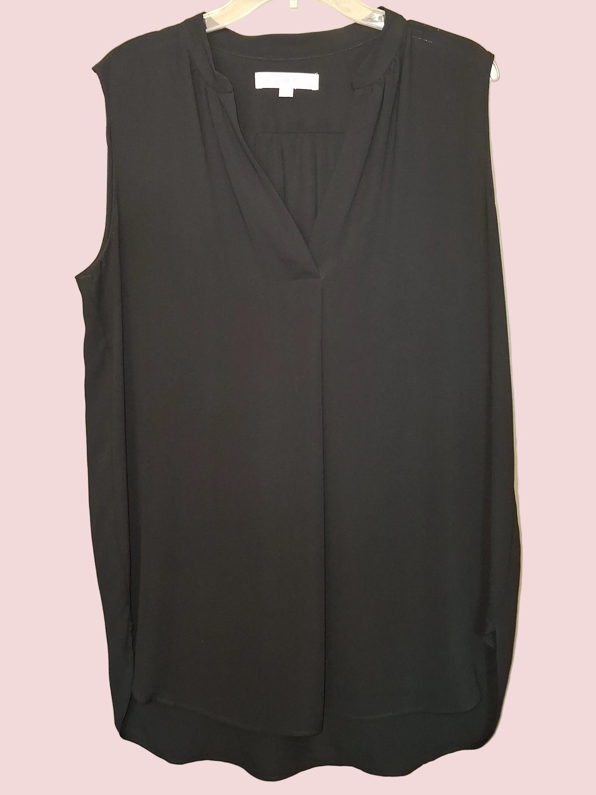 LOFT Black Sleeveless V-Neck Blouse