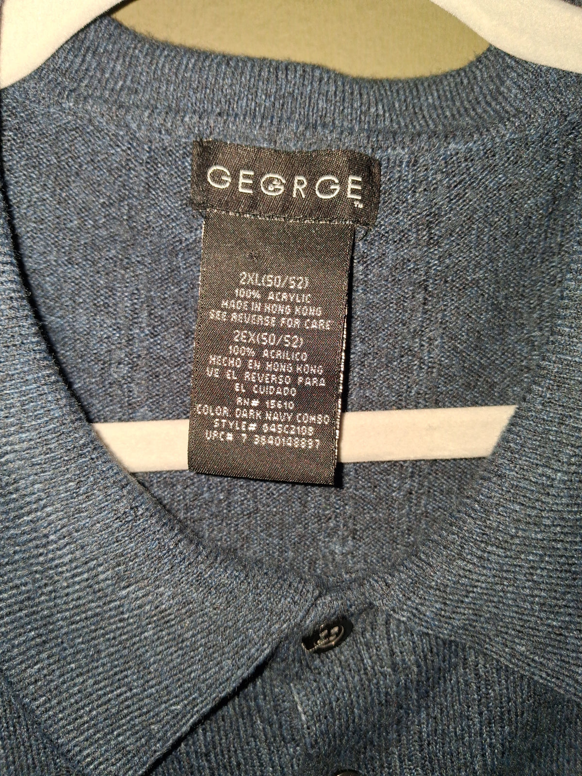 George Dark Navy Knit Polo Sweater