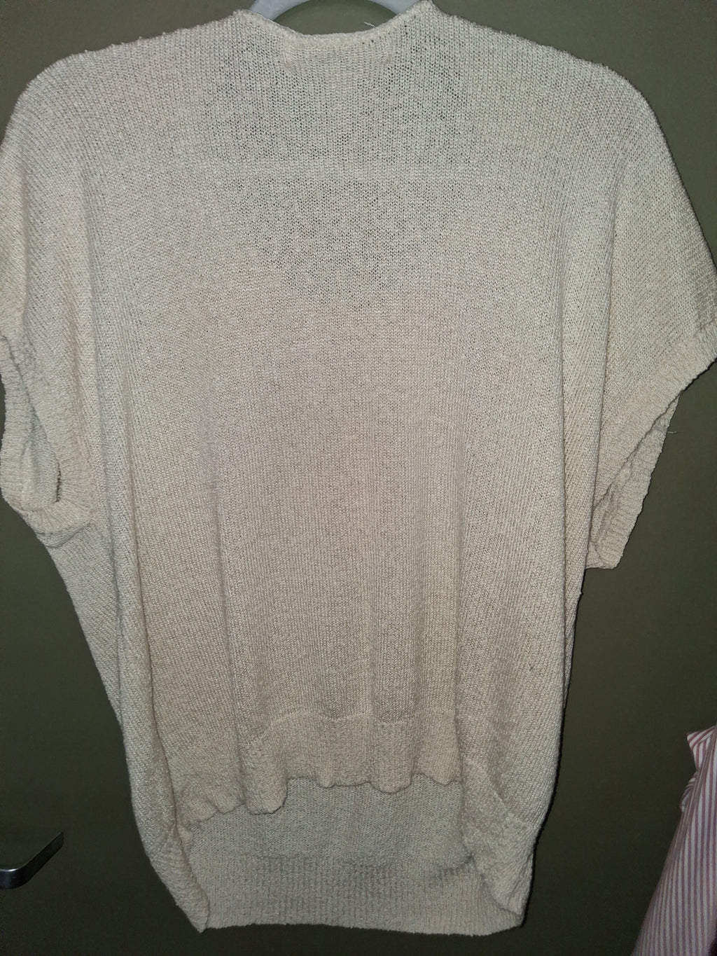 Karen Scott II Silk Blend Embellished Ivory Sweater