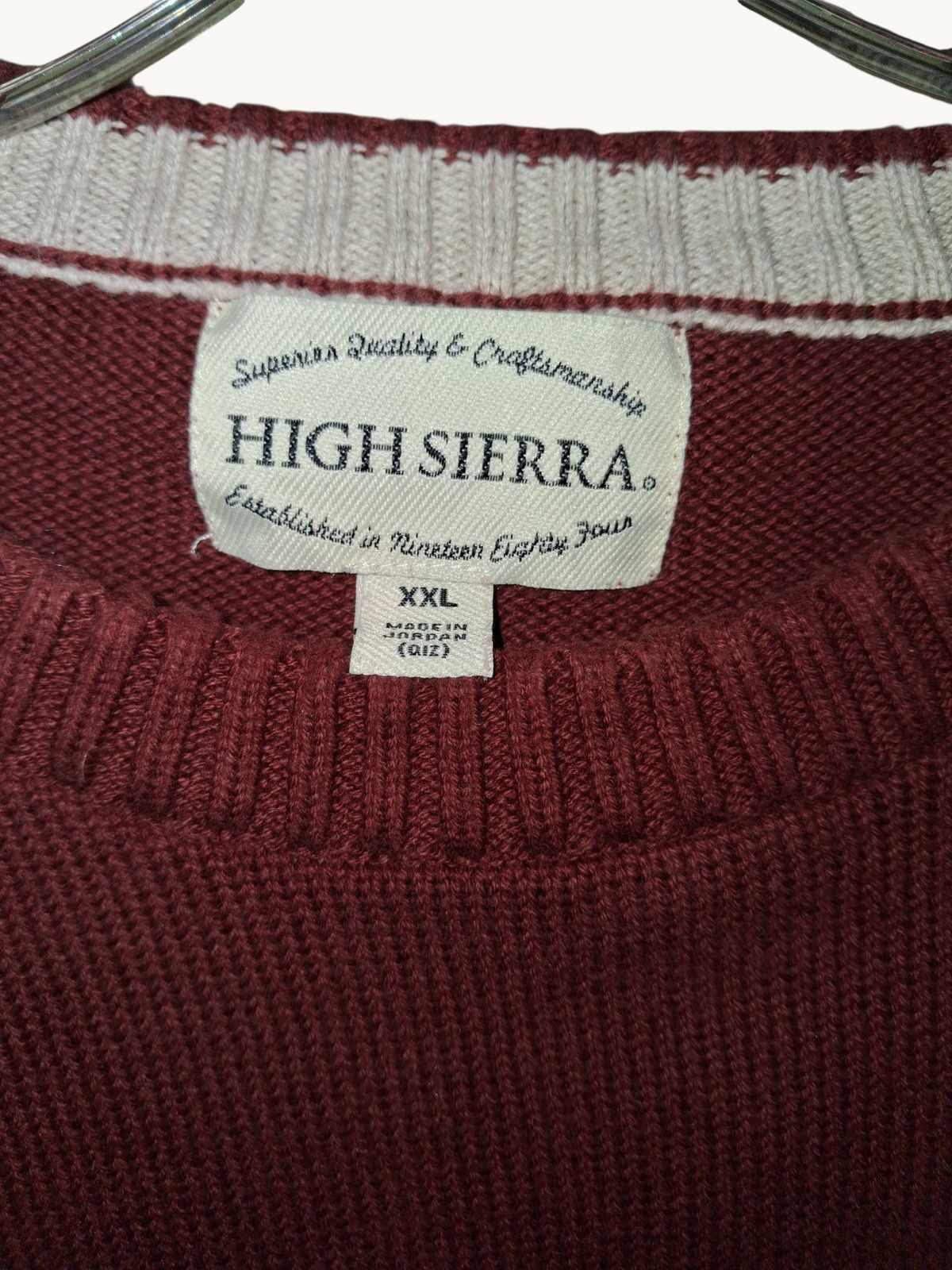 High Sierra Burgundy Vintage Knit Crewneck Sweater