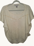 Karen Scott II Silk Blend Embellished Ivory Sweater