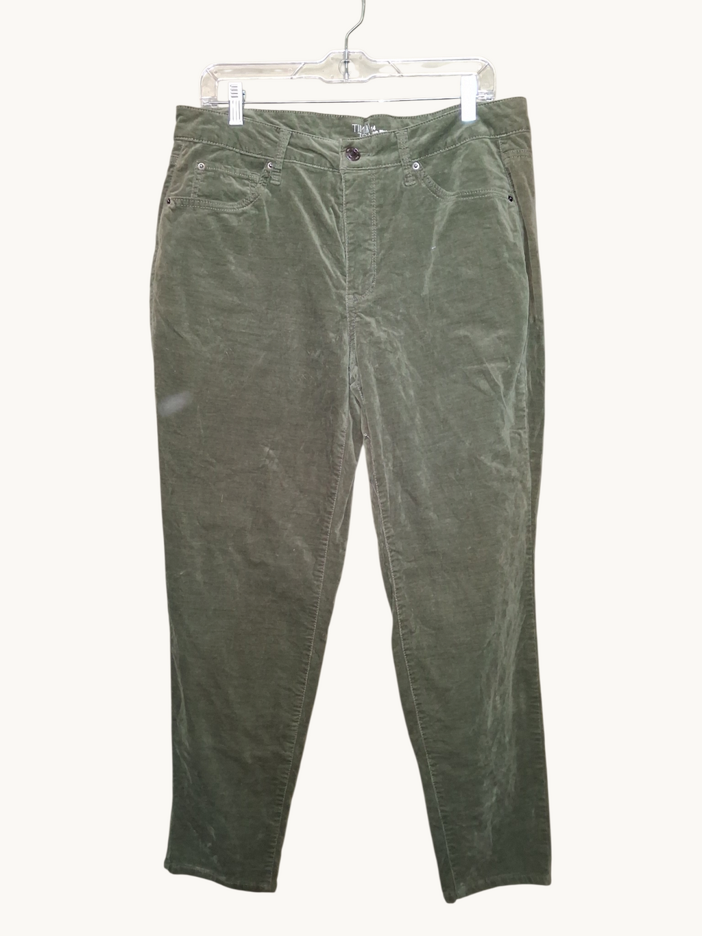 Olive Green Corduroy High-Rise Skinny Pants